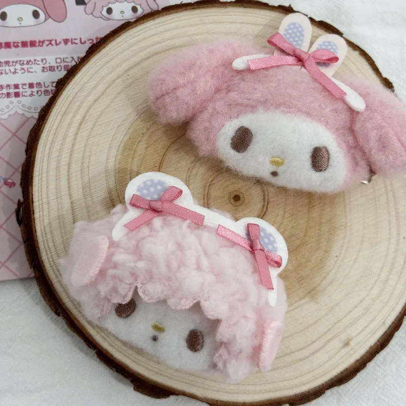 Kawaii Sanrio Plüschpuppe Haarspangen My Melody My Sweet Piano Flauschige Haarnadeln Niedliche Kopfbedeckung Süße Haarschmuck Mädchen Geschenke