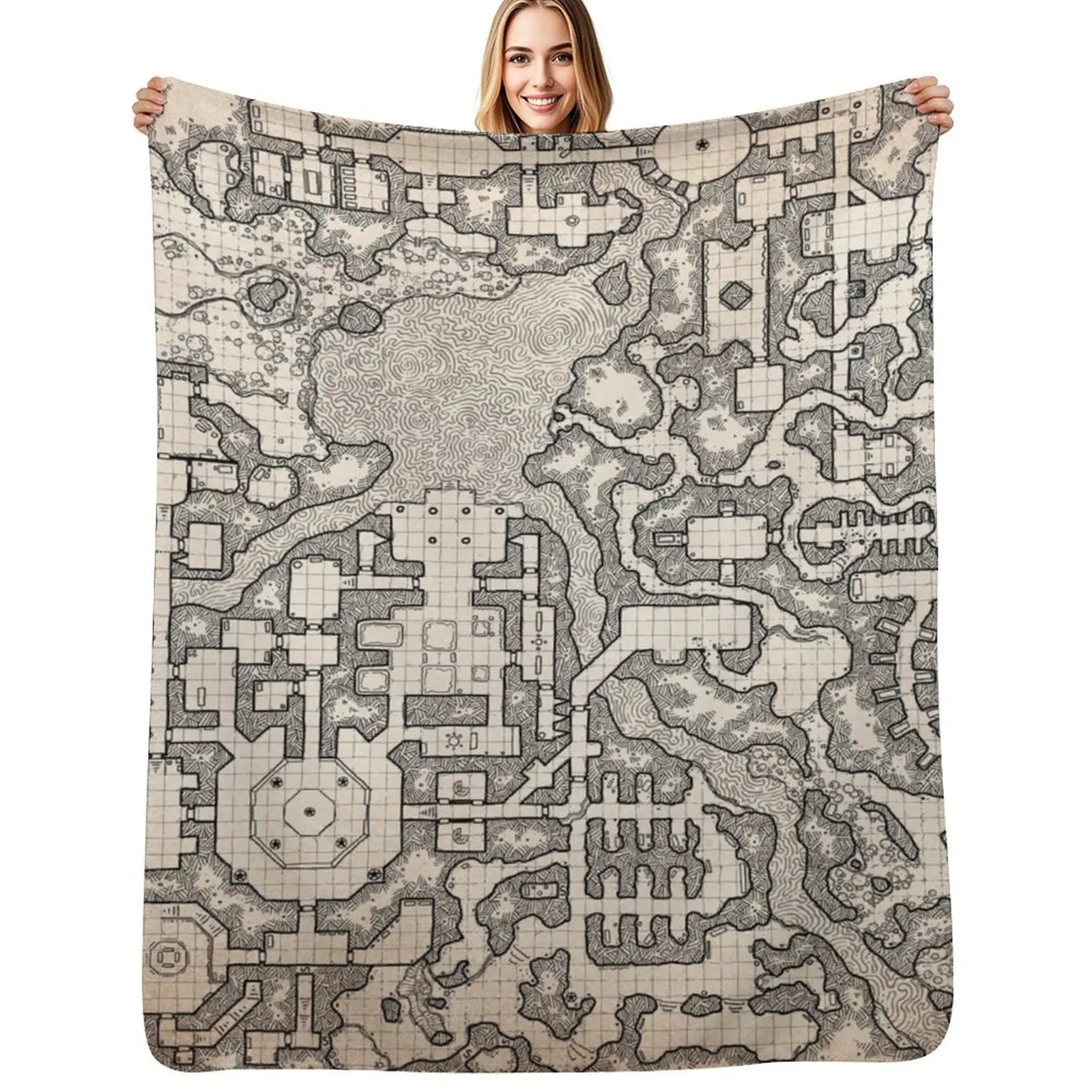 The Winter Tombs - a massive dungeon complex by Dyson Logos Throw Blanket Cute Single Bed covers Custom bed plaid Blankets