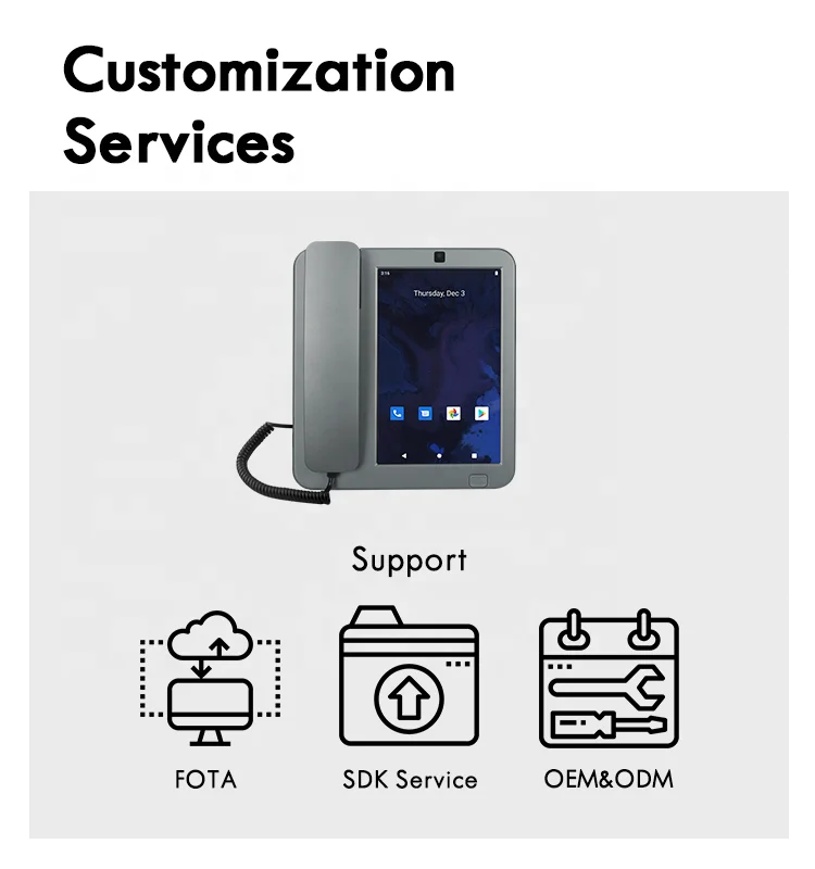 RJ45 Fixed Wireless Phone Desktop Cordless Landline Android Home Office 4G VoLTE Wireless 8-inch Android Desktop Video Phone image 6