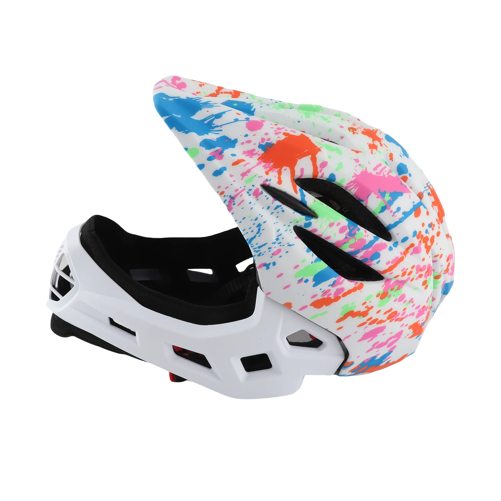 

Adjustable Breathable Kids Bike Helmets Toddler Lightweight Full Face Helmets with LED Light Full Face Bike Helmet