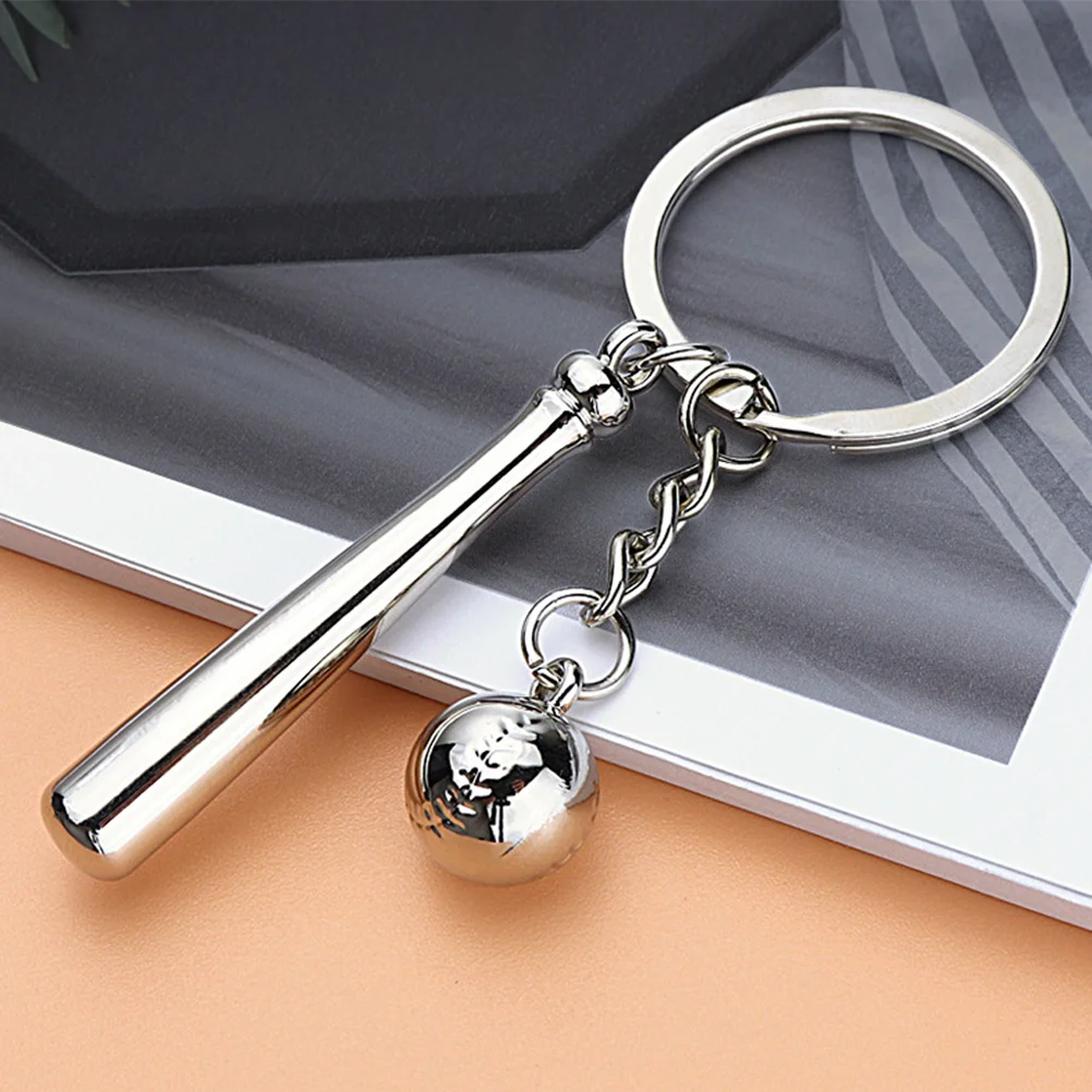 3 Pcs Baseball Keychain Glossy Car Pendant Hanging Decoration Metal Exquisite Workmanship Alloy Ring Zinc Keyring