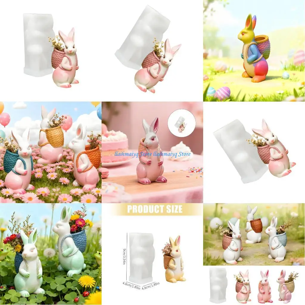 قالب سيليكون على شكل أرانب عيد الفصح 573B لصابون الشموع والحرف المنزلية