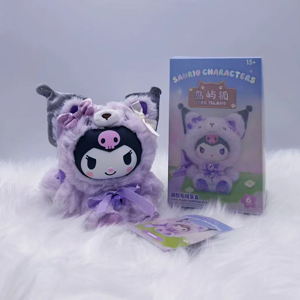 

Kuromi Characters Fox Island Blind Box Cinnamoroll Kuromi Vinly Plush Pendants Surprise Box My Melody Anime Doll Mystery Bag Toy