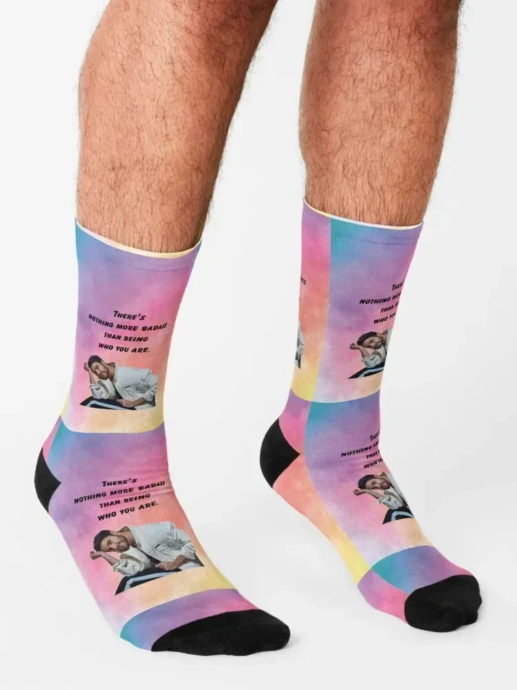 Glee Darren Criss Quote Watercolour Socks hiphop professional running crazy moving stockings Woman Socks Men's