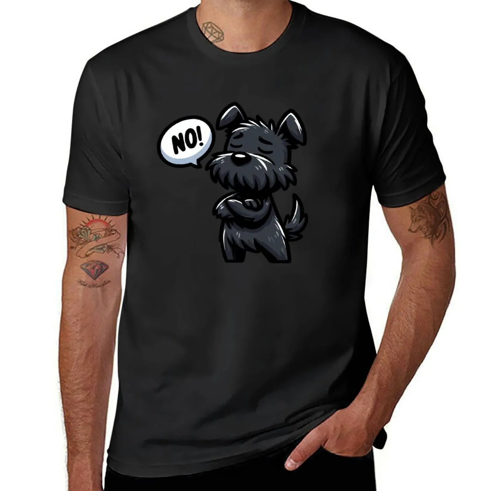 Scottish Terrier Dog Stubborn T-Shirt quick drying sports fans mens workout shirts