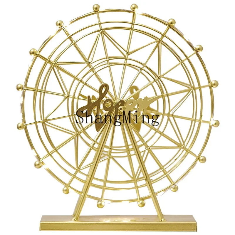 CLL creative wrought iron metal Ferris wheel ornament, living room entrance office desktop moving gift