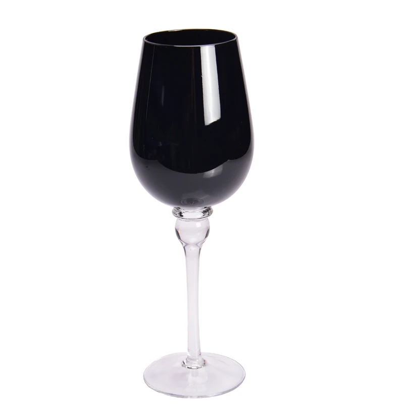 European style elegant table bead point goblet family restaurant goblet original black crystal glass wine cup