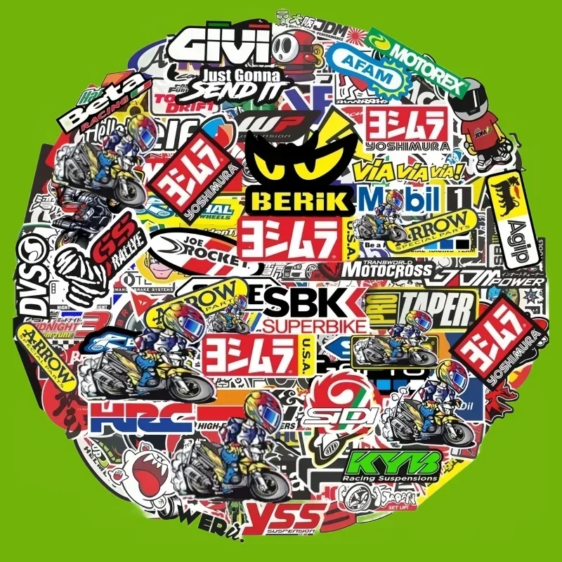 40/80pcs Car Bike Helmet Tank Racing Sponsor Logo Set Motorcycle Stickers Moto For Honda Yamaha Kawasaki Suzuki Motocross Decals