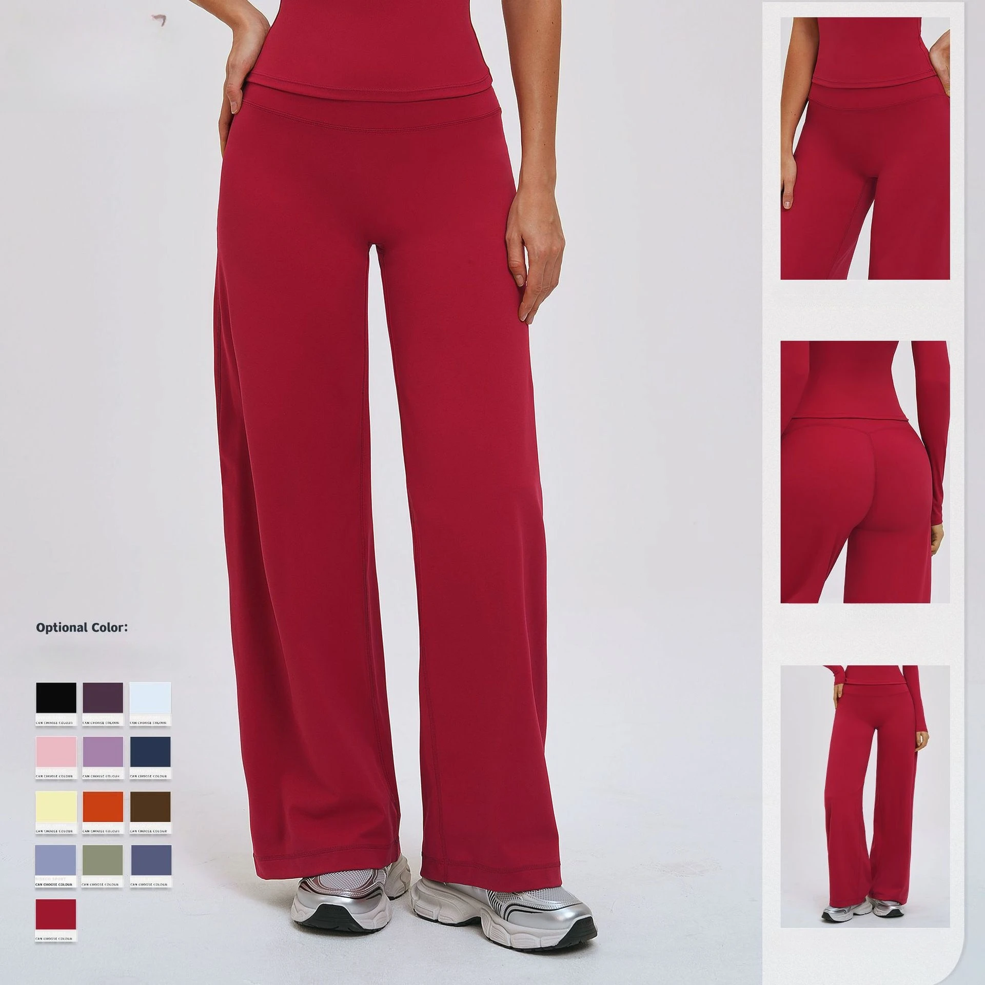 

Спортивные брюки Mileegirl с высокой талией для женщин, широкие штанины, леггинсы для йоги, свободный крой, для бега и пилатеса, быстросохнущие, эластичные, для тренировок