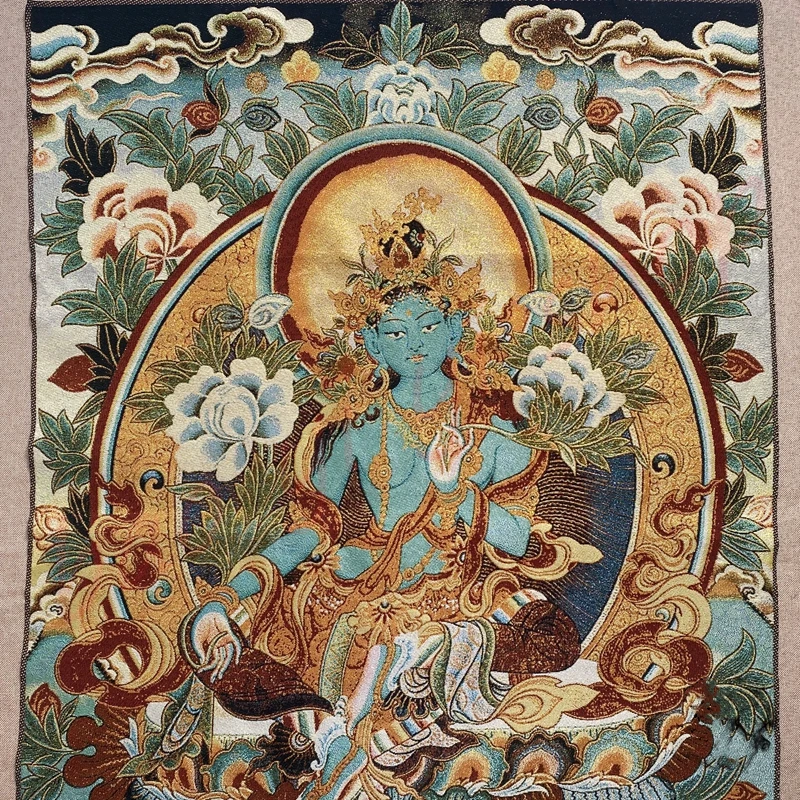 Thangka / exquisite Tibetan Thangka Buddha/  Religion / household crafts / auspicious Thangka/  Green Tara