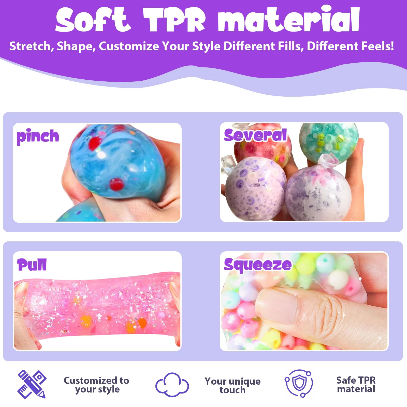 DIY Stressball-Bastelset: Tragbares Leeres Quetschball-Set mit Vakuumwerkzeug, Kabelbinder-Füller und Perlenexpander für Erwachsene – Detail 8