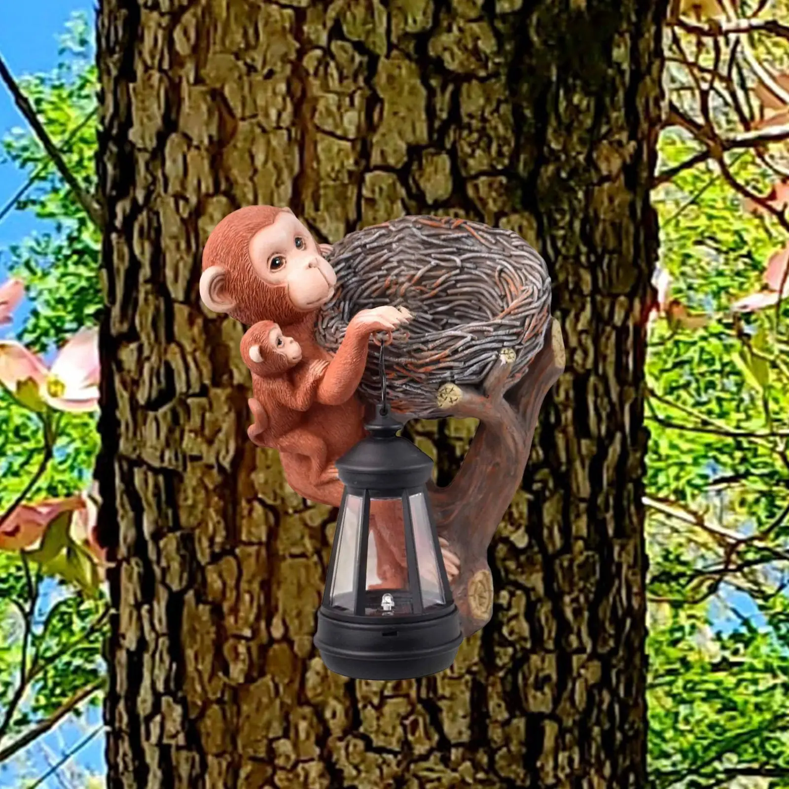 

Solar Light Monkey Statue Garden Decor Housewarming Gift Landscape Sculpture