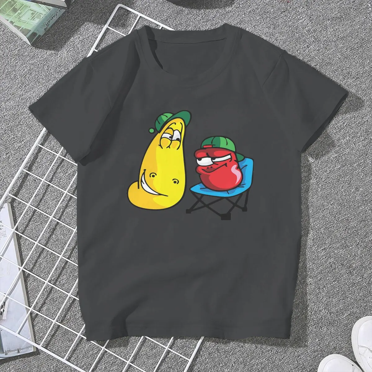 Novelty Cute T-Shirt for Women Crewneck Cotton T Shirts Larva Yellow Red Pink Violet TV Series Short Sleeve Tees Printing Clothe