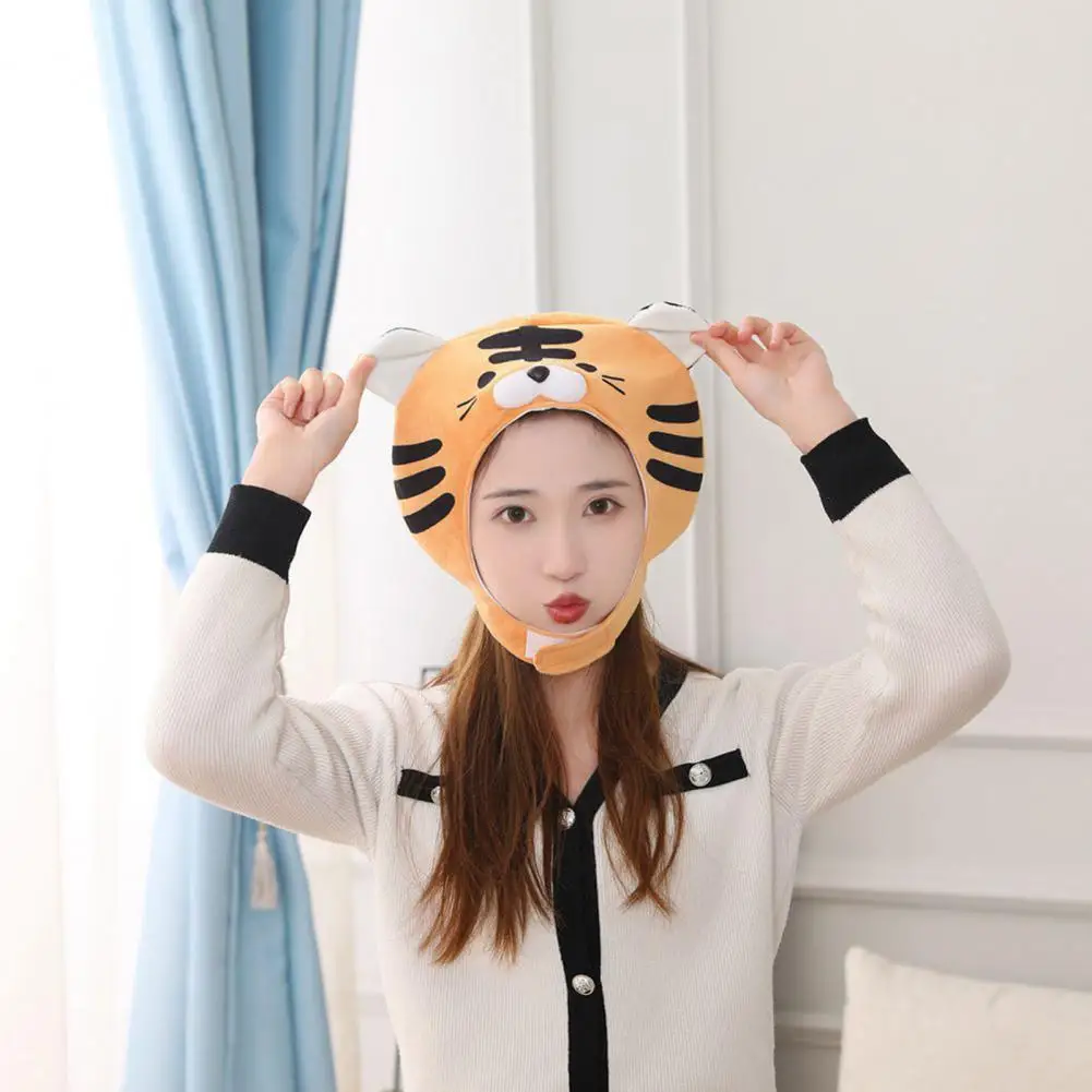 Cute Costume Hats  Easily Maintain Lovely Plush Headgear  Tiger Soft Plush Hat