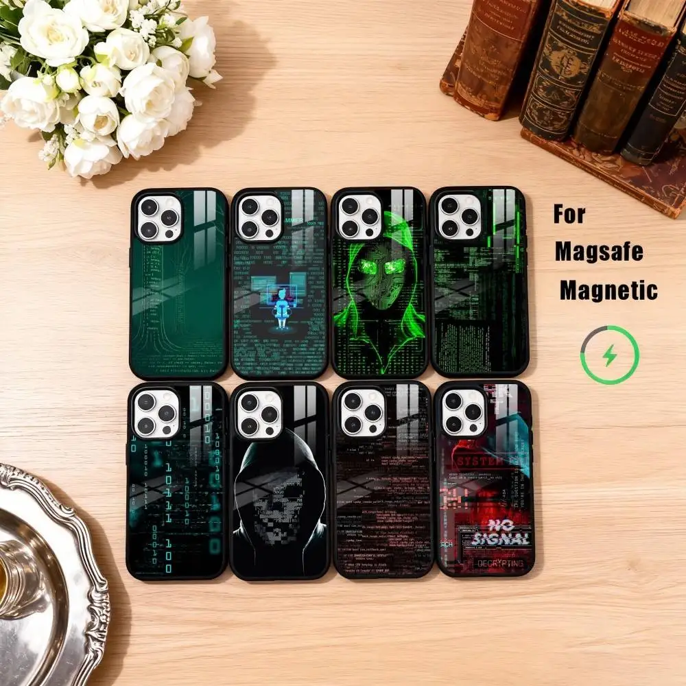 

H-Hacker Computer Code Art Phone Case For iPhone17,16,15,14,13,12,11 Plus,Pro Max Magnetic For Magsafe Wireless Charging