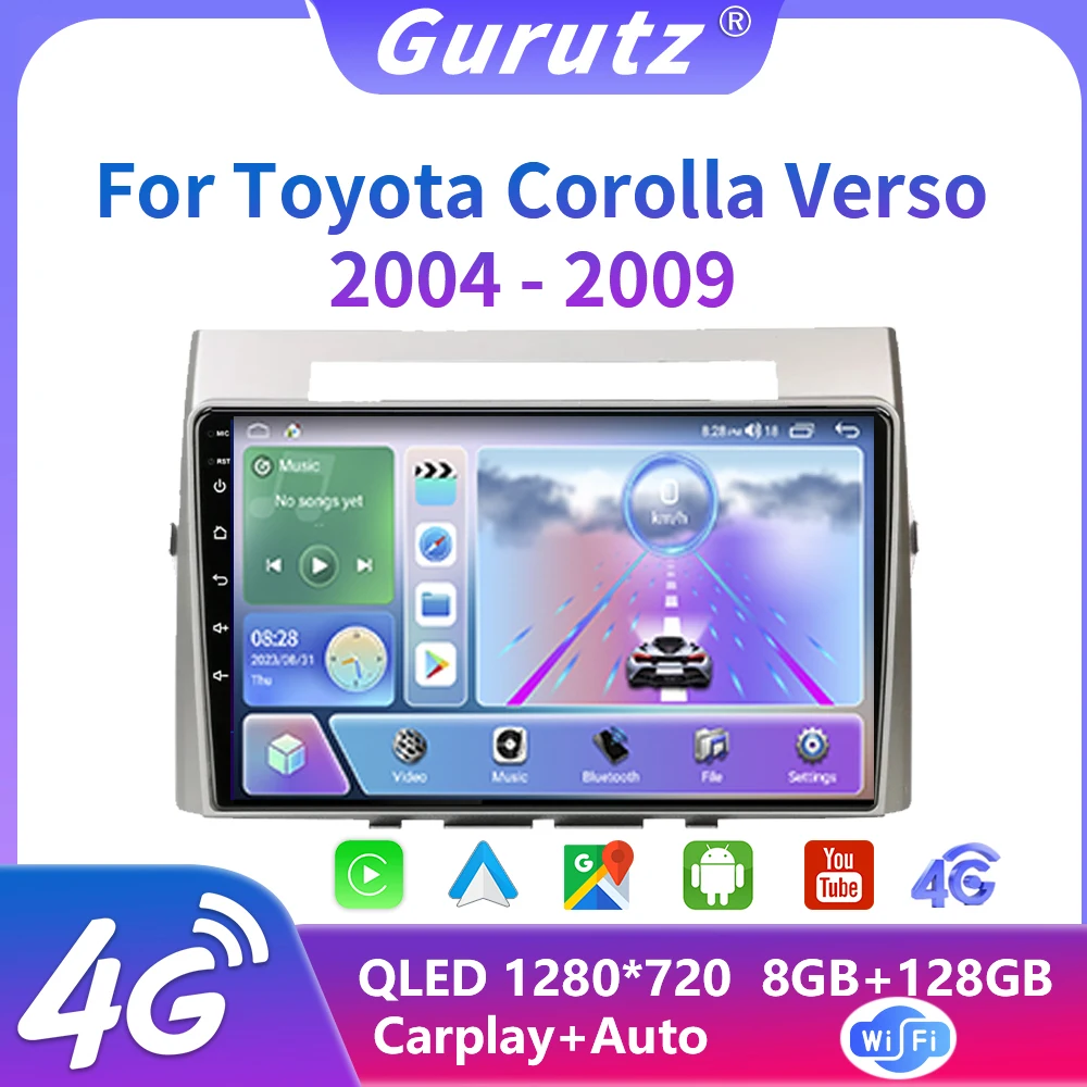 

Android 13 Car Radio for Toyota Corolla Verso AR10 2004-2009 Multimedia Player Stereo 4G Carplay GPS 2 Din DVD Head Unit