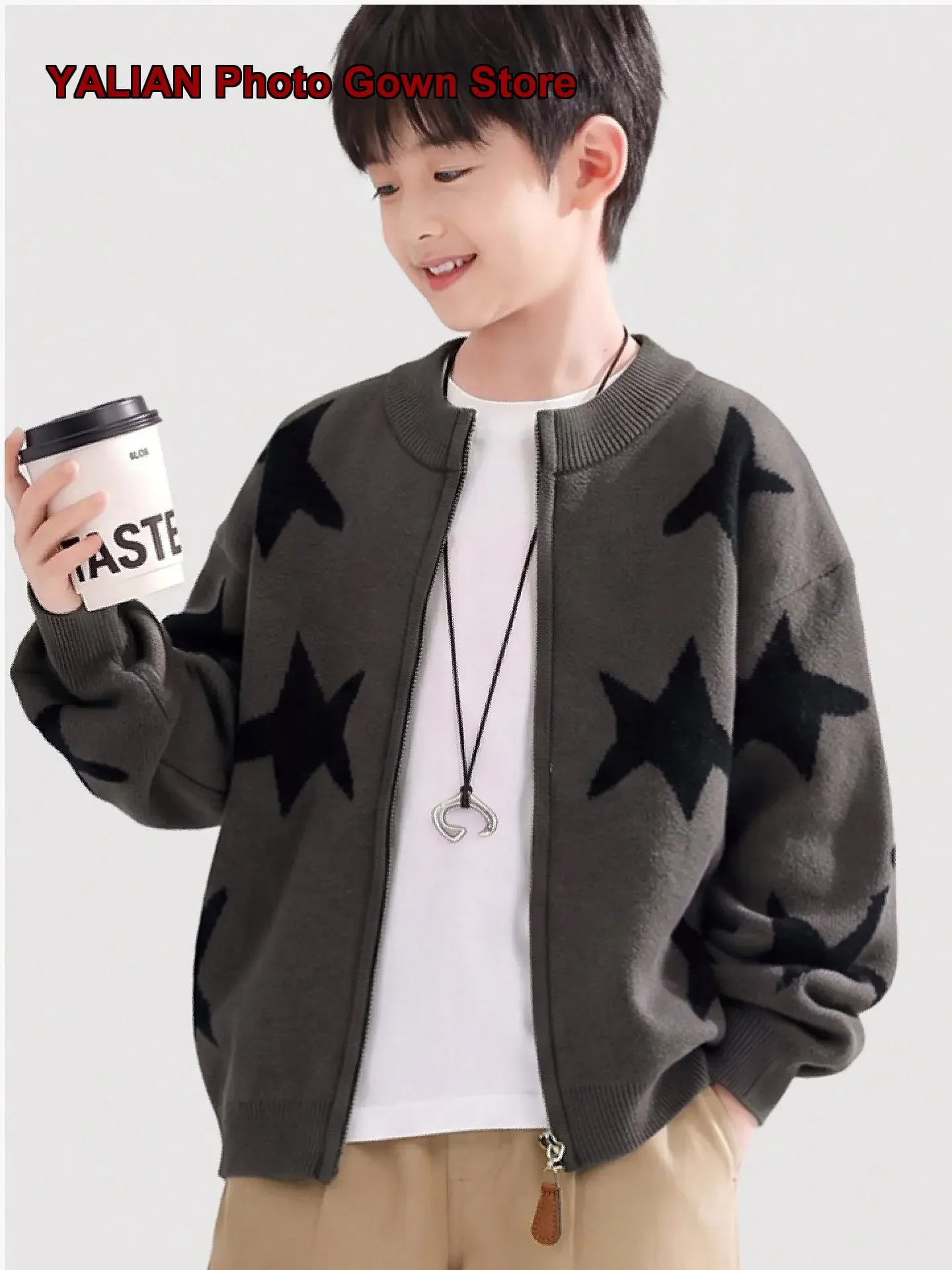 Boys Knit Sweater Kids Autumn 2026 Knit Top Medium to Older Kids