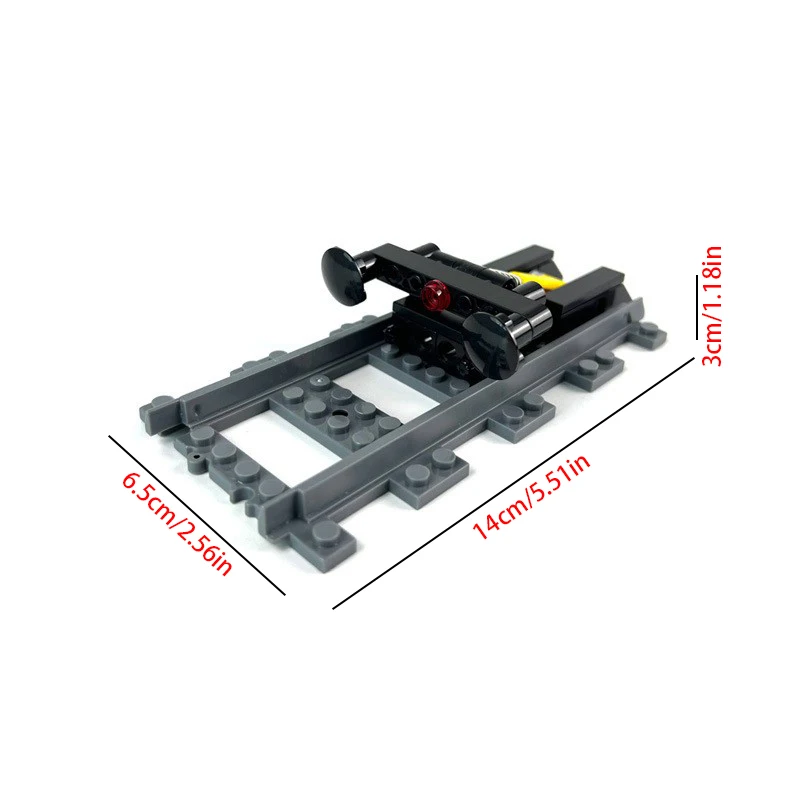 MOC Creative Building Urban Train track Crossing  Scene model Train crossings Buffer Areas and Guardrails Bricks Railway Toys