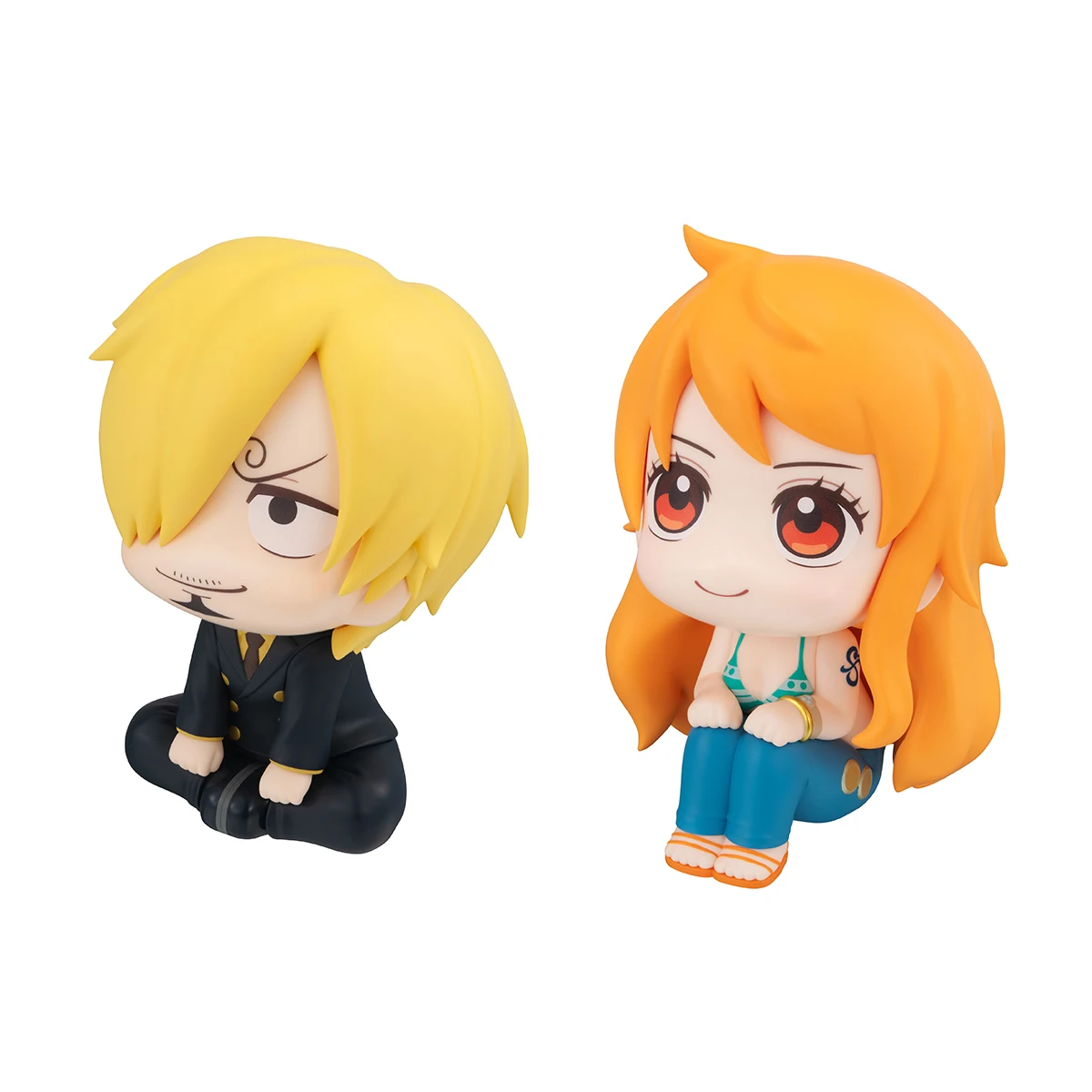 In Stock Original Anime Lookup ONE PIECE Sanji＆Nami with Cloche & Orange PVC Action Figure Toys Look Up One Piece Model