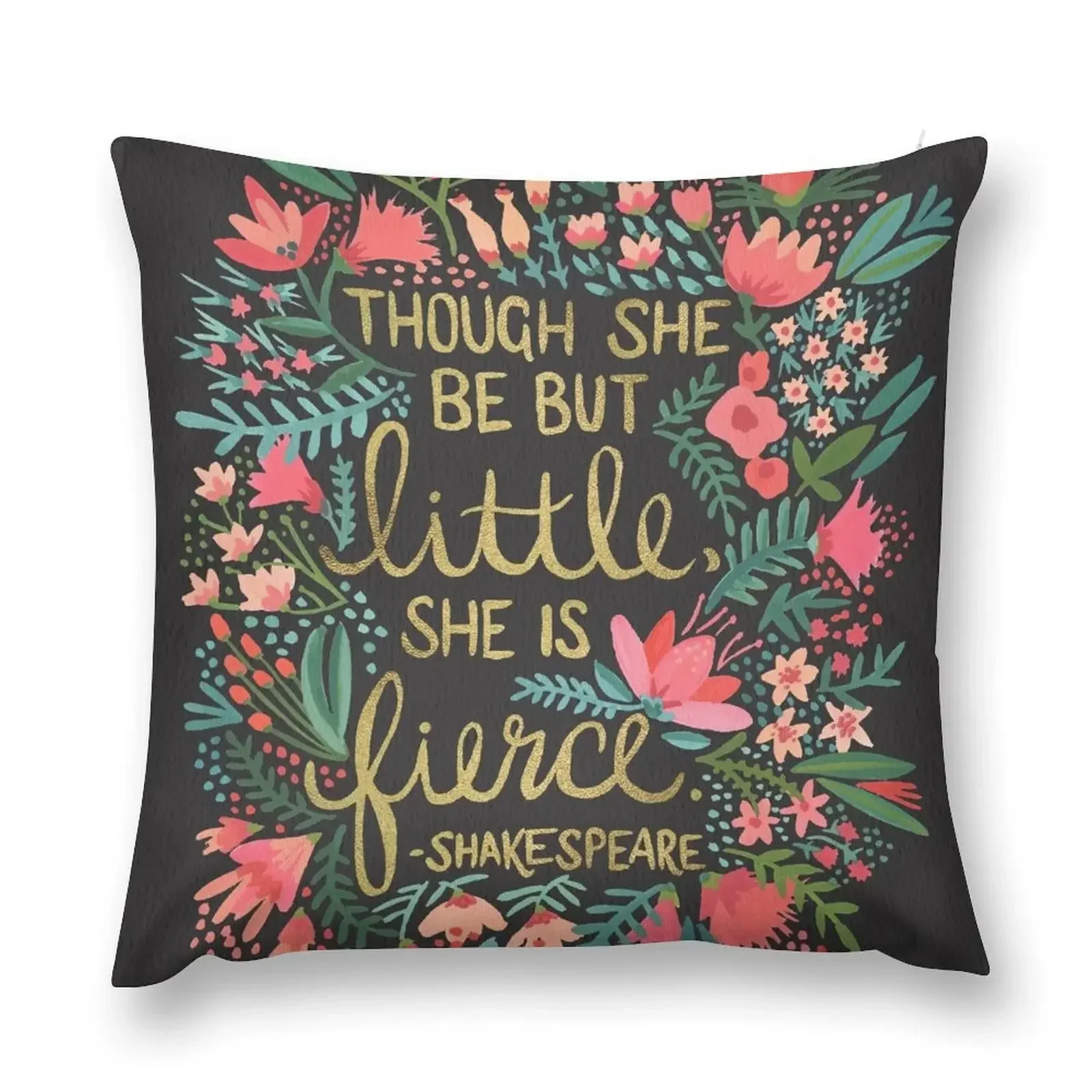 Little & Fierce on Charcoal Throw Pillow Cushions For Decorative Sofa home decor items pillow