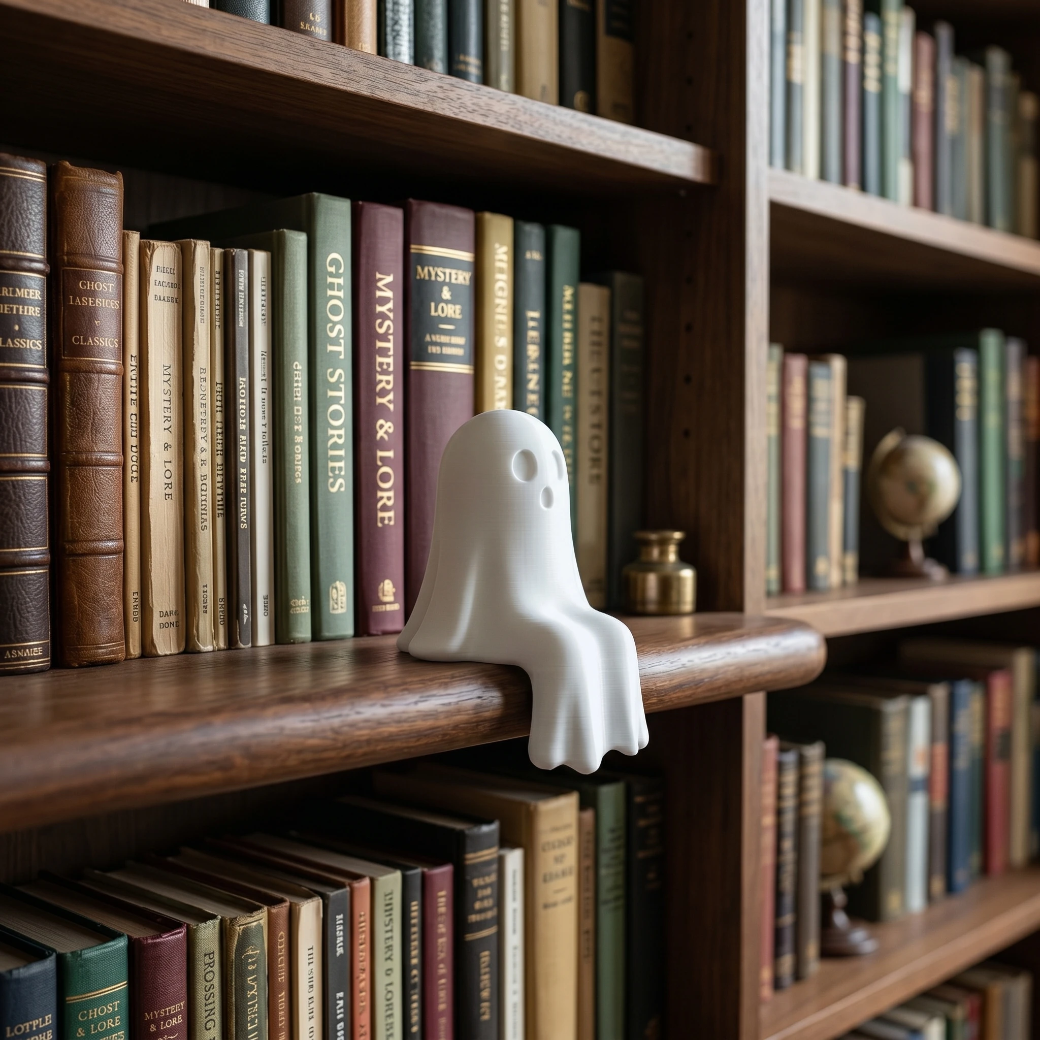 Sitting Phantom  Small Halloween Decor for Home, Centerpiece for Coffee Table, Adorable Horror Figure