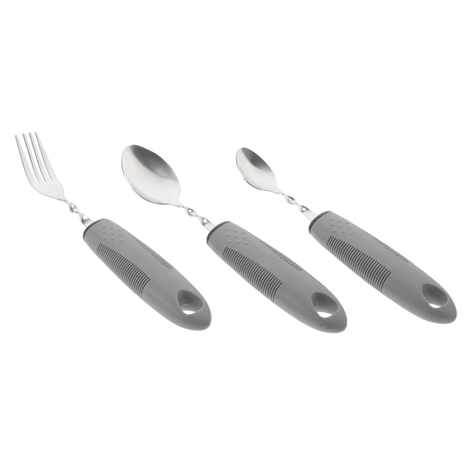 Utensils Elderly Eating Tableware Portable Adaptive Stainless Steel for Indoor Non-slip