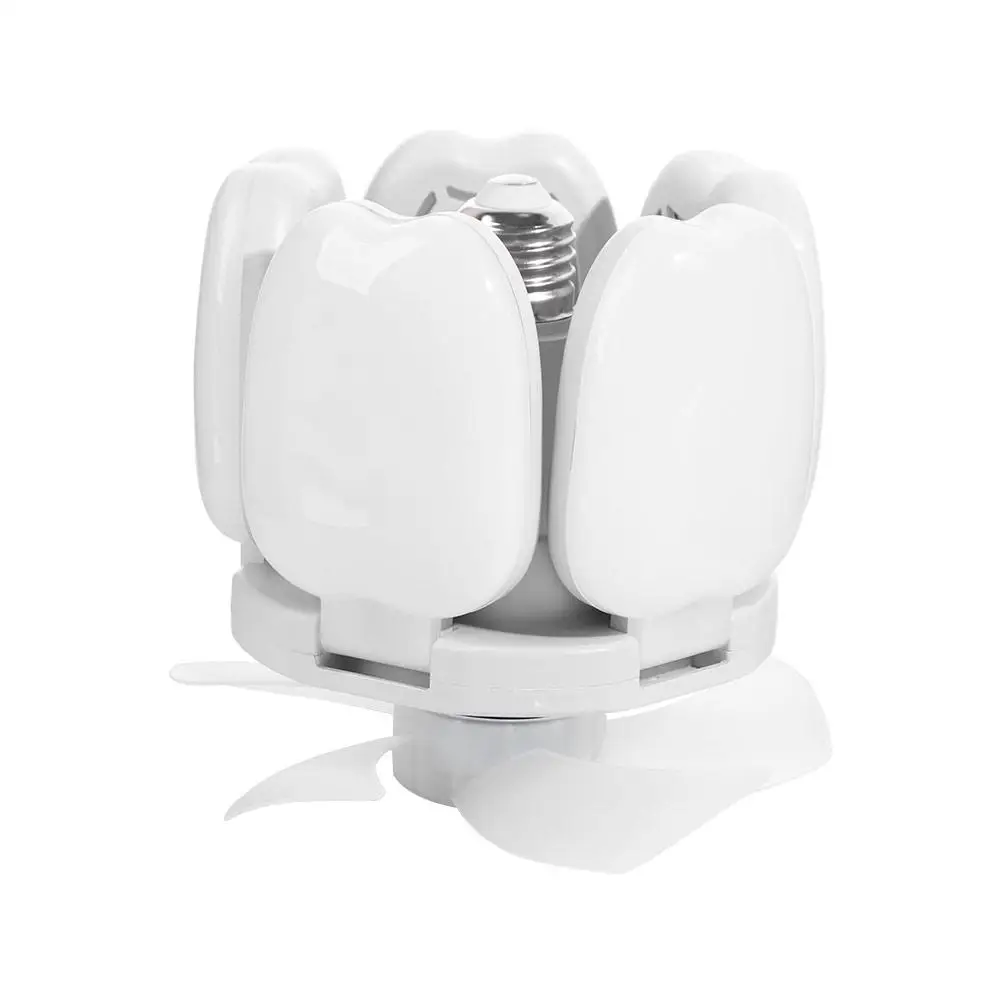 Silent E27 Ceiling Fan Light Five leaf 50W Foldable Fan Lamp 3 Speed Adjustable Eye Protection Electric Fan Chandelier