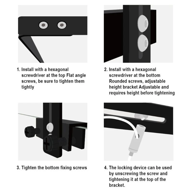 Durable Aluminum Aquariums Light Fixtures Bracket for Home and Office Use Adjustable Fish Tanks Hanging Light Support Rack 87HA