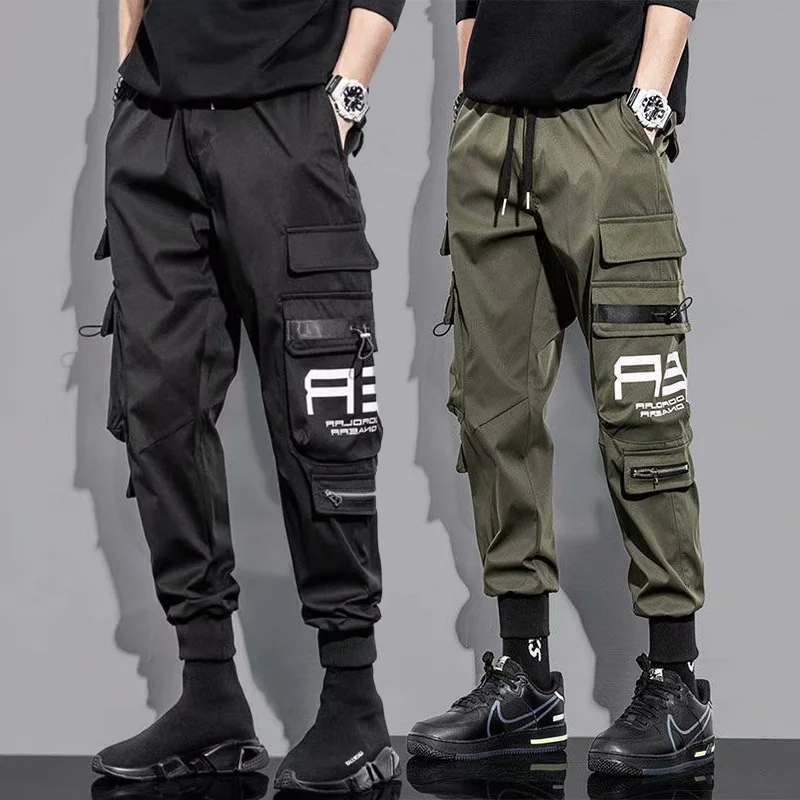 

Летние тонкие американские многофункциональные рабочие брюки для мужчин, модные уличные свободные спортивные повседневные брюки с манжетами