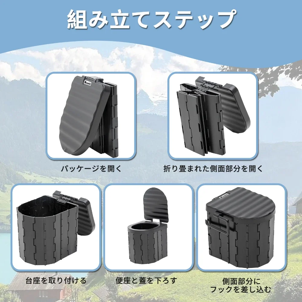 Portable Folding Toilet Emergency Toilet Car Folding Toilets Foldable Washable Camping Toilet Travel Bucket Seat