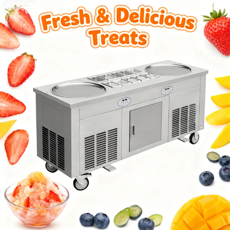 Hot Selling Commercial Stainless Steel Deep Fried Ice Cream Machine Large Single Pot Stir Fried Yogurt Machine