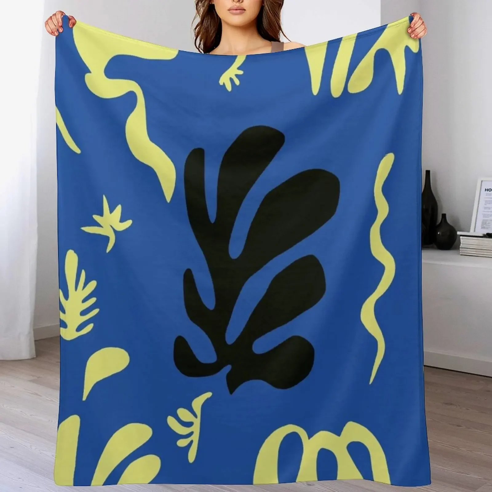 

Matisse Leaves Cut Out #2 Throw Blanket Summer Beddings Decoratives Thin Plush Blankets