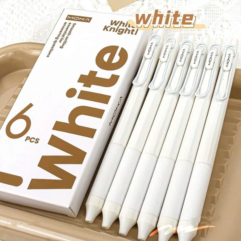 6 Teile/schachtel Einfache Einziehbare Büro Schreibwaren Geschenk Prüfung Gel Stift 0,5mm Schnell trocknend Schwarz Kawaii Schule Liefert