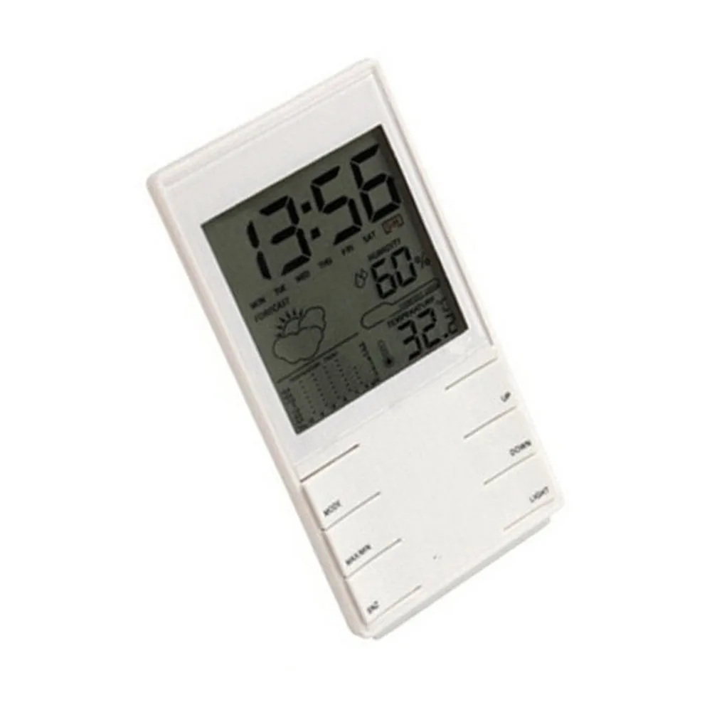 

Настольные часы для офиса и спальни, светодиодная метеостанция, измеритель влажности, точность температуры 0,1°C, отображение температуры в помещении и на улице