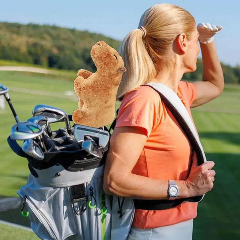 Plush Golf Club Covers Funny Capybara Driver Headcover Golf Club Headcover For Golfer Lover Golf Accessories For Men Extra Club