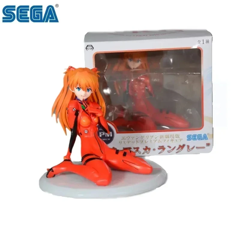 Original Sega Neon Genesis Evangelion Anime Figur Asuka Langley Soryu sitzen Haltung Action figur Spielzeug für Kinder Geschenk modell