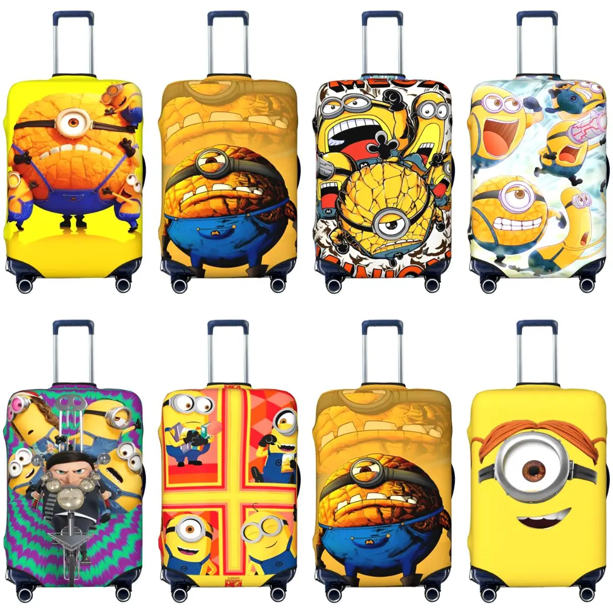 Custom Minions Anime Suitcase Cover Practical Cruise Trip Protector Luggage Accesories Flight