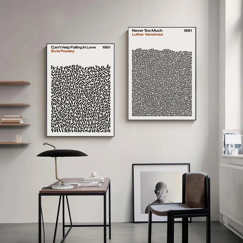 كلمات علاج ملصق علاج الجمعة أنا في الحب أغنية يطبع أغنية واحدة حائط لوح رسم صور فنية ديكور غرفة المنزل #4