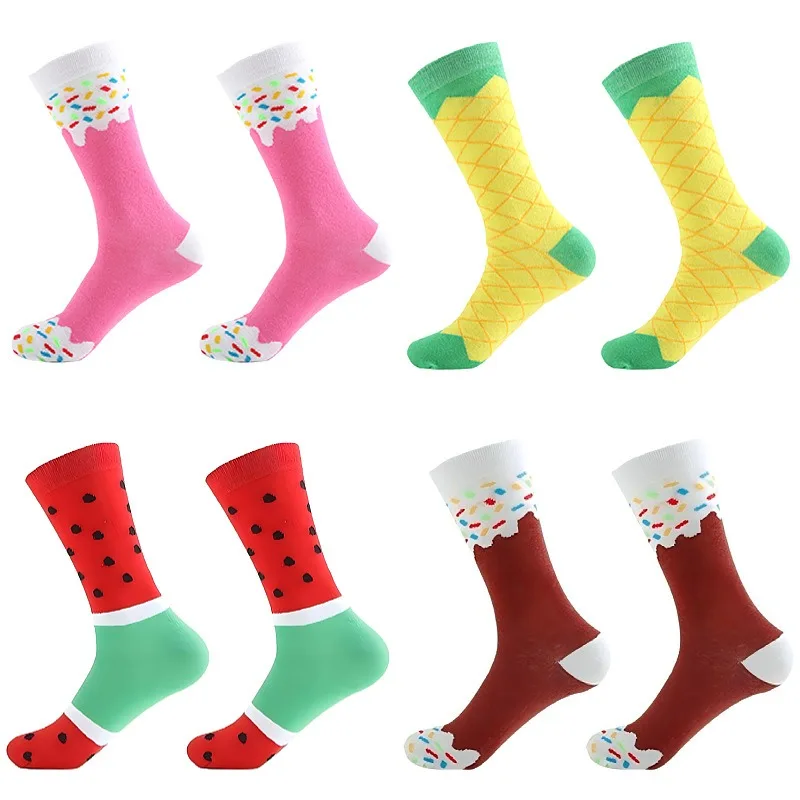 Neuartige Eiscreme-Popsicle-Socken, lustige, niedliche Socken mit Fruchtmuster, weiche, atmungsaktive Freizeitsocken für den täglichen Gebrauch, Party, Urlaubsgeschenk – Detail 5