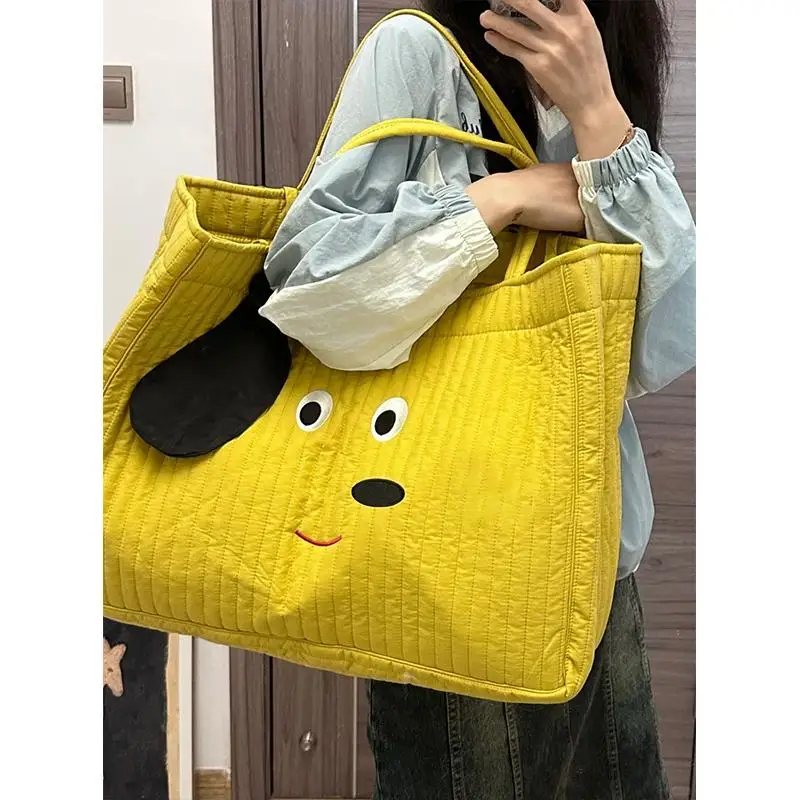 

Большая сумка для хранения Capaci, женская сумка, стеганая сумка Materni, новинка 2024, корейская мягкая большая сумка, повседневная сцена