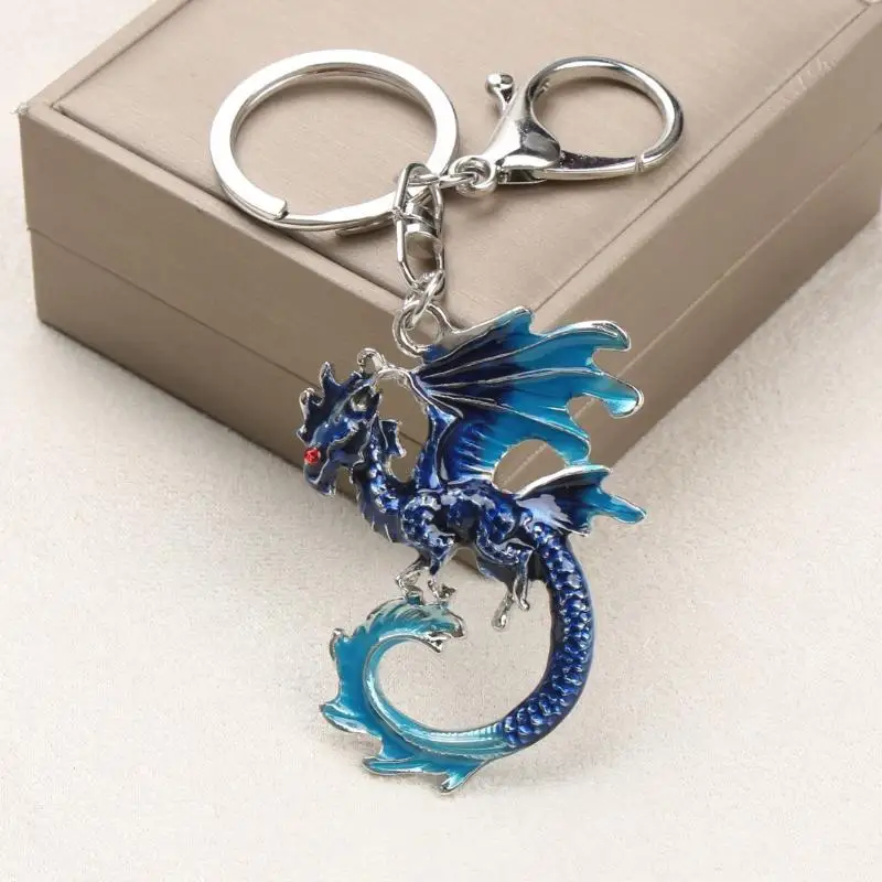 Langlebiges Metall-Fantasy-Drachen-Emaille-Schlüsselanhänger-Set Premium Wyvern-Schlüsselring Taschenanhänger für Autoschlüssel Halloween-Geschenk – Detail 8