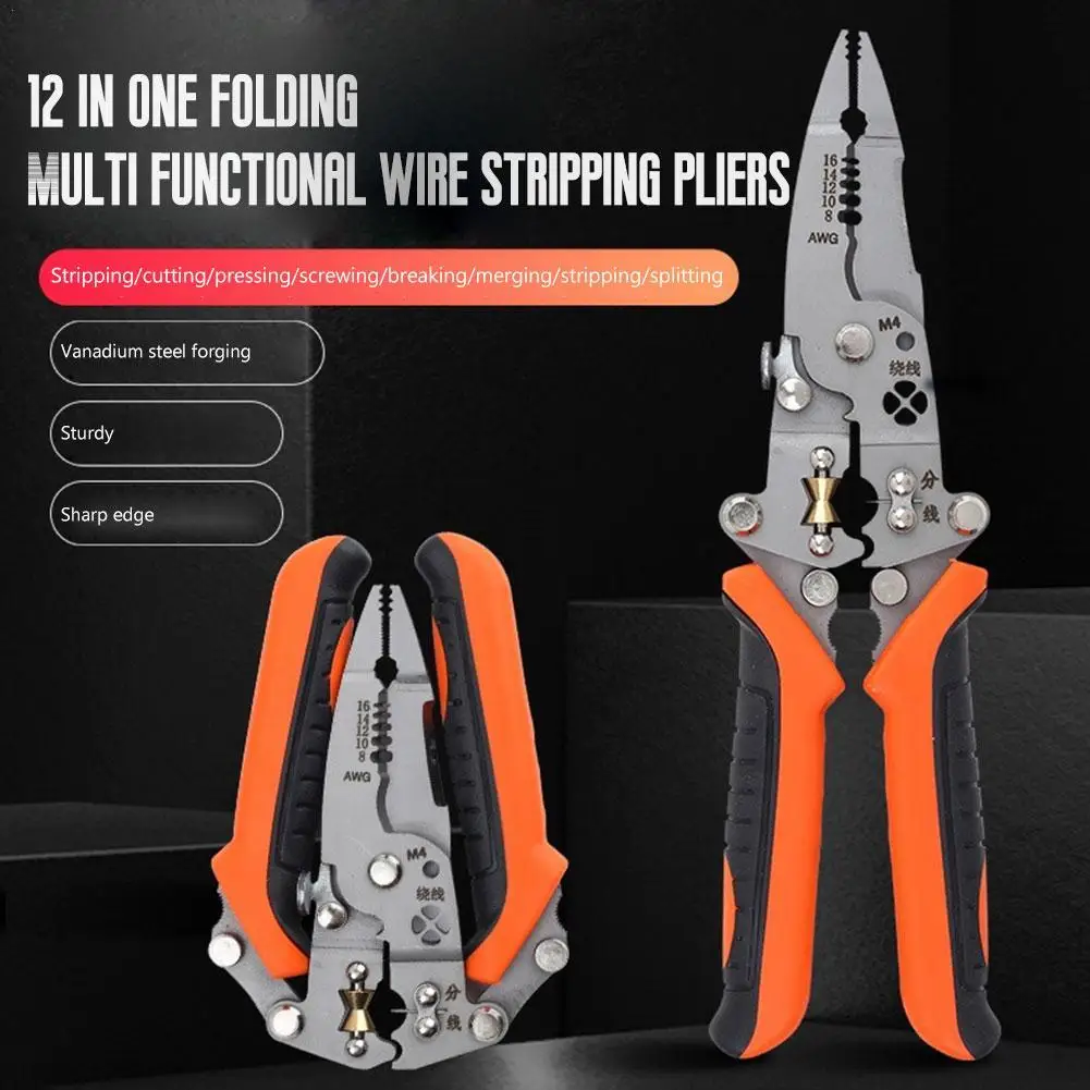 

Multifunctional Wire Stripper Crimper Cable Cutter Pliers High Carbon Steel Cable Cutting Tool For Electrical