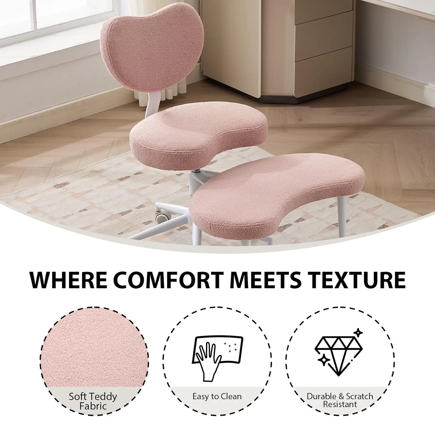 Cross Legged Office Chair With Wheels–360°Swivel Meditation Chair, Adjustable Height Yoga Office Chair For Adults,, Customized