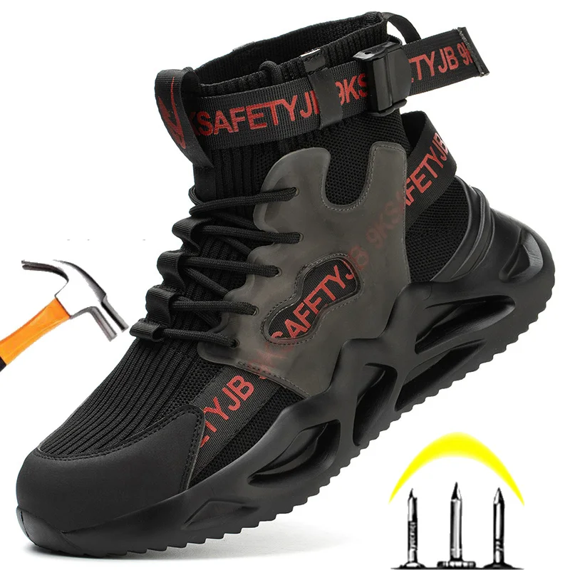 2024 Work Sneakers Work Safety Shoes With Steel Toe Cap Puncture-Proof Male Security Protective Shoes Men Indestructible Shoes