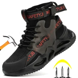 2024 Work Sneakers Work Safety Shoes With Steel Toe Cap Puncture-Proof Male Security Protective Shoes Men Indestructible Shoes