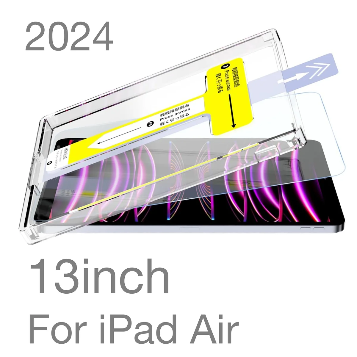 2024 For iPad Air 13  13Inch 13in Inch Tempered Glass Screen Protector Easy Install Auto-Dust Removal Kit