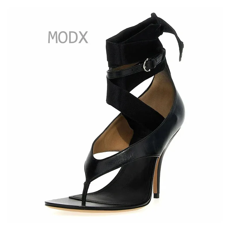 

2025 Women's Flip Flops Sandals Peep Toe High Heels Ladies Summer Fashion Footwear Black Customized Shoes 44