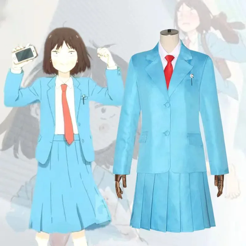 2025년 이이애니메 이와쿠라 미츠미 시마 소스케 코스튬 가발 스킵 앤 로퍼 코스프레 블루 스쿨 유니폼 스커트 타이 P