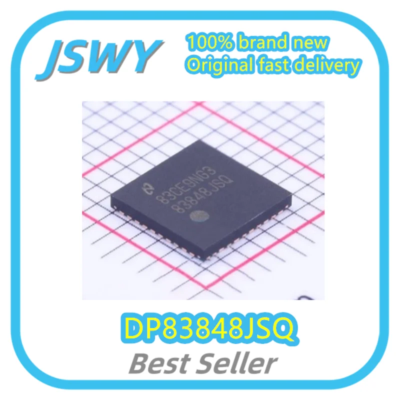

(10/50pcs) DP83848JSQ DP83848 Silkscreen 83848JSQ WQFN-40 Transceiver IC Chip Genuine In Stock Electronics