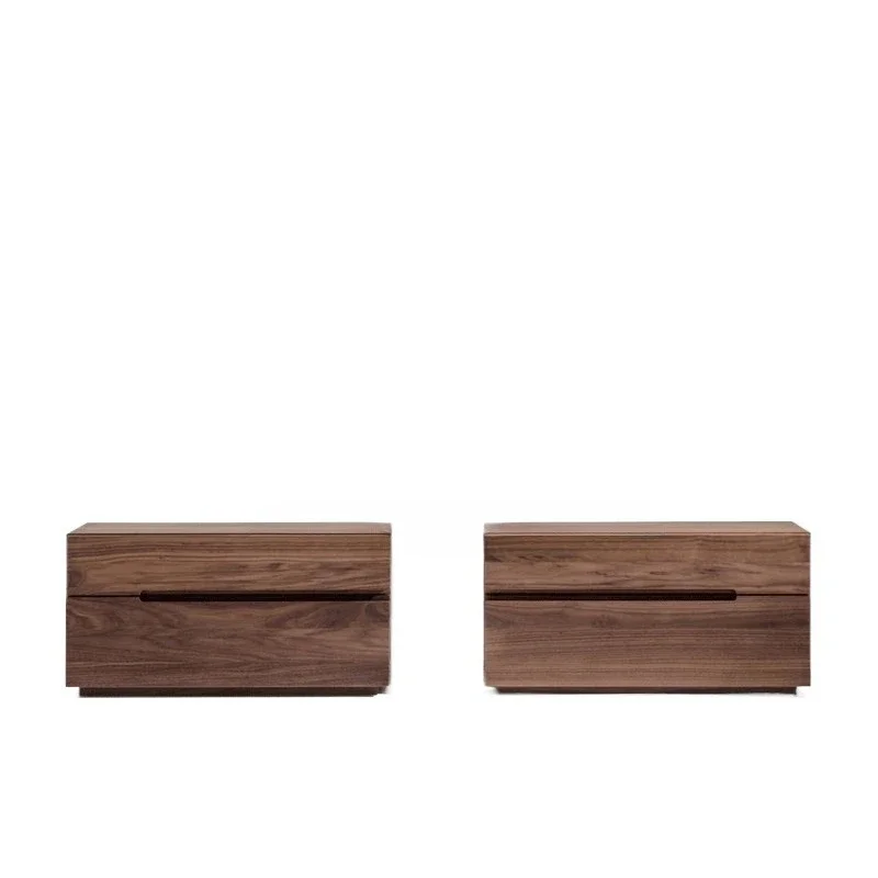 

Black Walnut Solid Wood Side Cabinet Storage Drawer Master Bedroom Furniture Bedside Cabinet Simple Modern Storage Cabinet